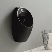 Писоар със скрито захранване Inter Ceramic и електронно задвижване, черен гланц