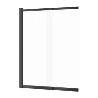 Плъзгащ се параван за вана Cersanit Larga 115x140 см, 5 мм стъкло, черен