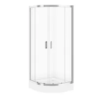 Полукръгла душ кабина Cersanit Arteco с 2 плъзгащи се врати 80x80 хром