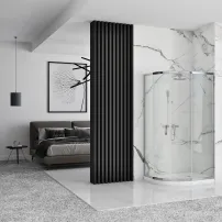Полукръгла душ кабина Rea Look с две плъзгащи се врати 80x80 гланцов хром