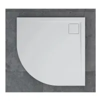 Полукръгло бяло душ корито SanSwiss Livada W20A 90x90 см slim
