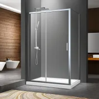 Правоъгълна душ кабина Mediterraneo Iris с плъзгаща се врата 120x90 хром