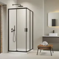 Правоъгълна душ кабина с плъзгаща се врата Radaway Alienta 80x100 см черно-прозрачна
