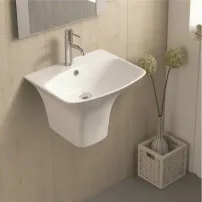 Правоъгълна стенен умивалник Inter Ceramic, лъскаво бял, 56 см