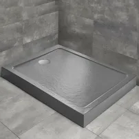 Правоъгълно душ корито Radaway Doros F Compact Stone 100x80 см антрацит акрил