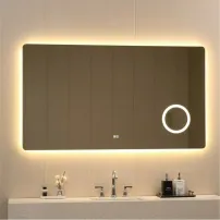 Правоъгълно огледало Inter Ceramic с осветление и функция против замъгляване, 160x90 см