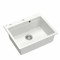 Quadron Kurt 110 вградена работна станция бяла - неръждаема стомана 59.5x50 см