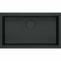 Quadron Logan 110 черна композитна вградена мивка 76x44 см