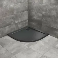 Radaway Doros A Stone полукръгло душ корито 90x90 см черен акрил
