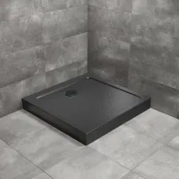 Radaway Doros C Compact Stone квадратно душ корито 100x100 см черен акрил