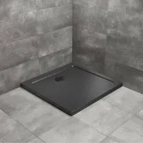 Radaway Doros C Stone квадратно душ корито 80x80 см черен акрил