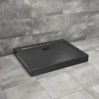 Radaway Doros D Compact Stone правоъгълно душ корито 90x80 см черен акрил