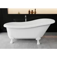 Самостоятелна вана Vayer Retro от композитен материал 169x82 см с бели крака
