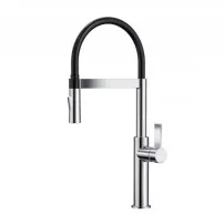 Смесител за кухня с изтеглящ маркуч Inter Ceramic, Gun Grey - черен, с 2 функции
