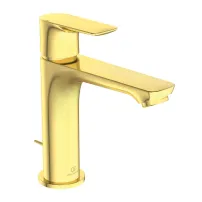 Смесител за умивалник Grande Ideal Standard Connect Air, златист цвят, с метален клапан