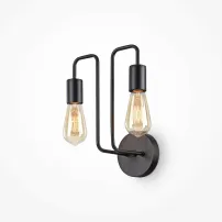 Стенна лампа Maytoni Gilbert, черна/прозрачна, 2 крушки