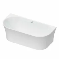 Свободностояща вана бяла Duravit DuraSenja 170x80 см, закрепена към стената, BTW