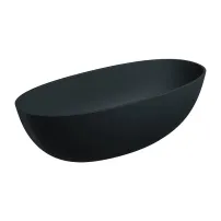 Свободностояща вана Omnires Shell M+, композит, черен мат (лава), 175x78 см