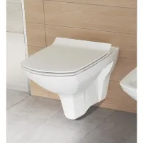 Тоалетна чиния Cersanit Carina New Clean On с тънък капак и плавно затваряне