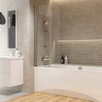 Въртящ се параван за вана Cersanit Easy New 70x140 см, стъкло 5 мм, хром