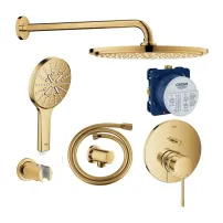 Вградена душ система Grohe Essence Rainshower, златист цвят Cool Sunrise