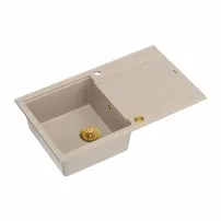 Вградена композитна мивка Quadron Unique Evan 111 бежово-златна 86x50 см