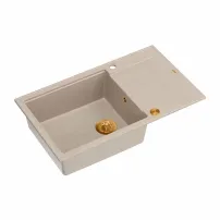 Вградена композитна мивка Quadron Unique Evan 136 XL бежово-медна 86x50 см