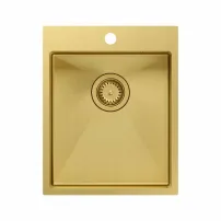 Вградена мивка от неръждаема стомана Quadron Unique Russel 90 злато 40x50 см