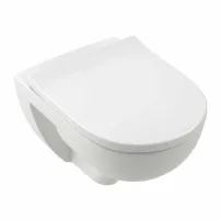 Villeroy&Boch O.Novo TwistFlush Комплект за окачване на тоалетна чиния Rimless с капак с плавно затваряне, бял