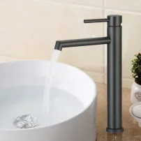 Висок смесител за умивалник Inter Ceramic SS, едноръкохватков, матово черен