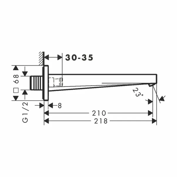 Чучур за вана Hangrohe Tecturis E 21 см, покритие с матов бронз picture - 4