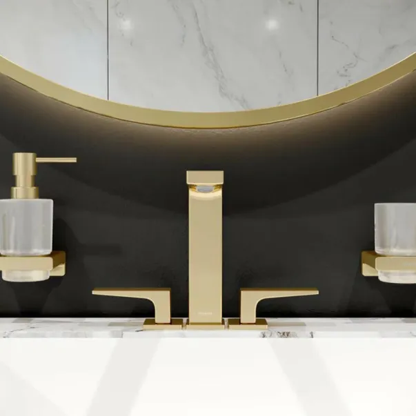 Двуръкохватков смесител за умивалник Hansgrohe Metropol, покритие от четкан бронз picture - 3