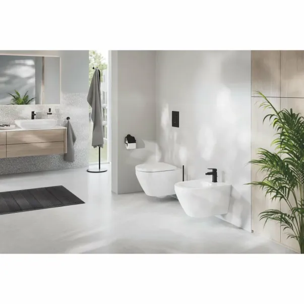 Grohe Cubeo едноръкохватков смесител за биде с изскачащ вентил, матово черен picture - 2