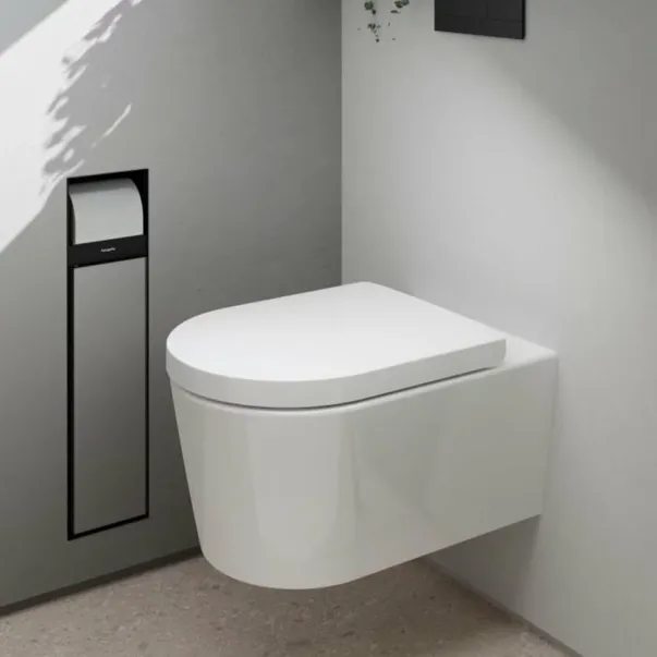 Hansgrohe EluPura S AquaFall Стенна тоалетна чиния, бяла, с капак с плавно затваряне picture - 2