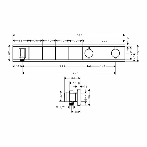 Hansgrohe Rainselect Смесител за душ с 4 функции и лъскав черен хромиран термостат picture - 2