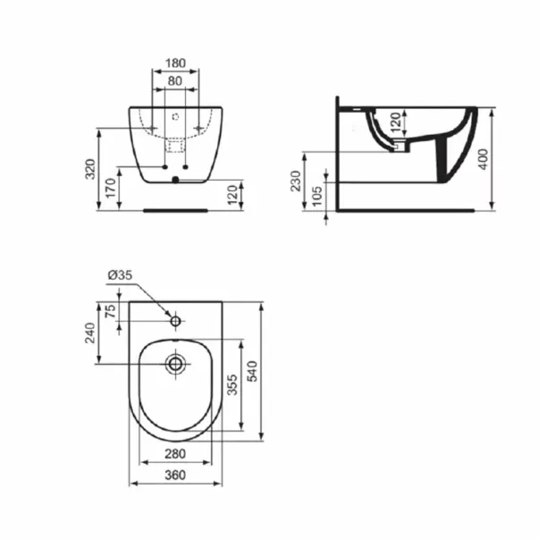 Ideal Standard Ellisse окачено биде, бяло, гланцово picture - 8