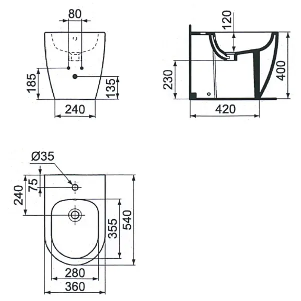 Ideal Standard Ellisse стоящо биде, бяло с лъскав цвят picture - 7