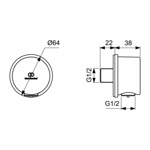 Ideal Standard FixFit коляно за душ, гланциран хром, IdealRain кръгло picture - 4