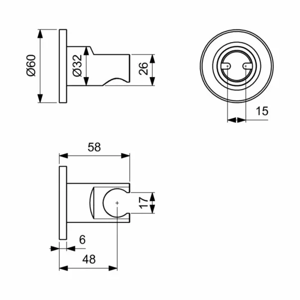 Ideal Standard Ideal Rain Кръгъл държач за душ, гланциран хром picture - 6