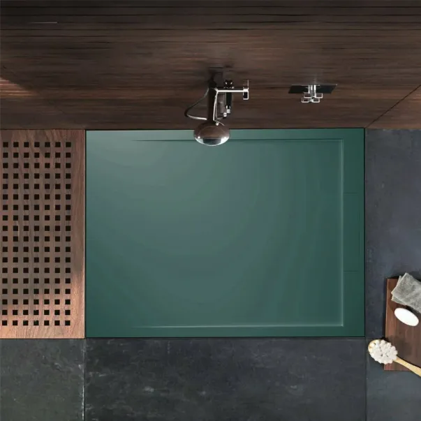 Inter Ceramic правоъгълно композитно душ корито 120x80 см, изумрудено зелено picture - 2