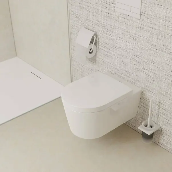 Капак за тоалетна чиния Hansgrohe GladeLake S с плавно затваряне и бързо освобождаване, гланцово бял picture - 2