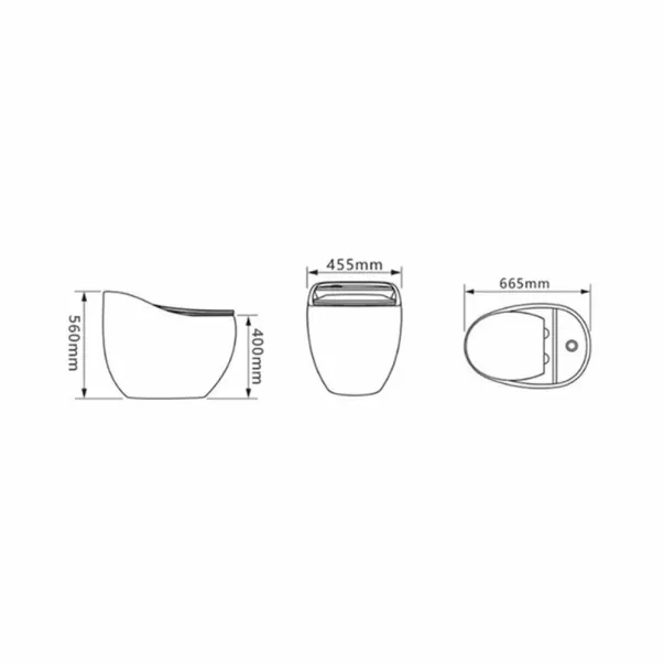 Компактен комплект тоалетна чиния Rune Ymir Rimless в черно-златист цвят с казанче и капак с плавно затваряне picture - 2