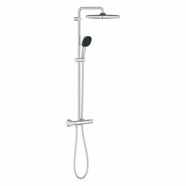 Комплект душ кабина Omnires Marina Walk-In, хром 100x200 см и душ колона Grohe Vitalio Start Cube 250 с термостатичен смесител, гланциран хром picture - 7