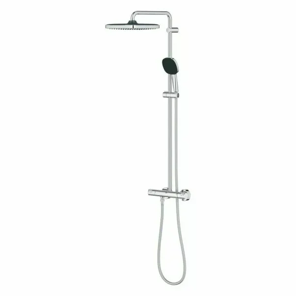 Комплект душ кабина Omnires Marina Walk-In, хром 110x200 см и душ колона Grohe Vitalio Start Cube 250 с термостатичен смесител, гланциран хром picture - 6