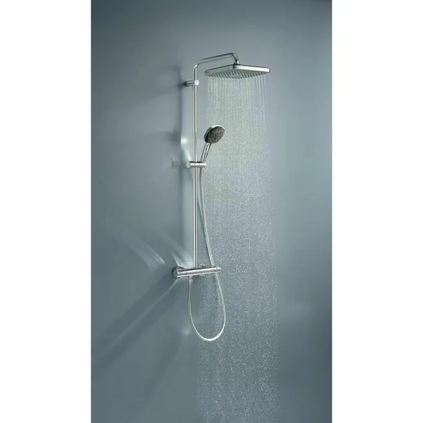 Комплект душ кабина Omnires Marina Walk-In, хром 110x200 см и душ колона Grohe Vitalio Start Cube 250 с термостатичен смесител, гланциран хром picture - 2