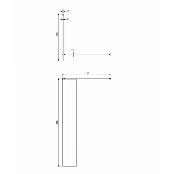 Комплект душ кабина Omnires Marina Walk-In, хром 110x200 см и душ колона Grohe Vitalio Start Cube 250 с термостатичен смесител, гланциран хром picture - 9