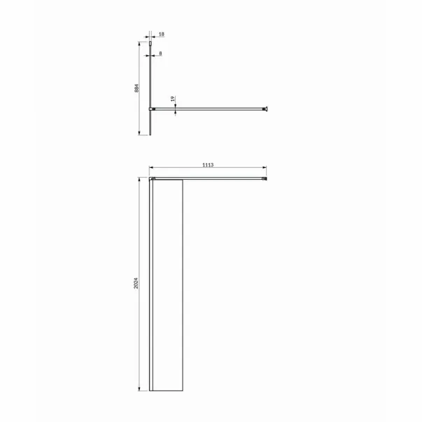 Комплект душ кабина Omnires Marina Walk-In хром 90x200 см и душ колона Grohe Vitalio Start Cube 250 с термостатичен смесител в гланцов хром picture - 7