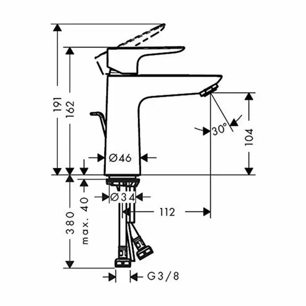 Комплект за мивка, вана и душ Hansgrohe Talis E хром picture - 7
