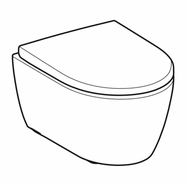 Комплект за окачена тоалетна чиния Geberit iCon Rimfree с капак с плавно затваряне, матово бял picture - 7