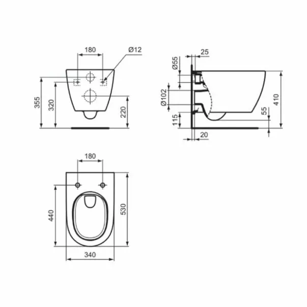 Комплект за окачена тоалетна чиния Ideal Standard I.life O HydroTwist с бял капак с плавно затваряне picture - 5